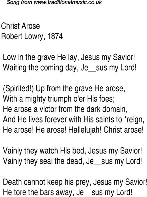 Christ Arose > Lyrics .